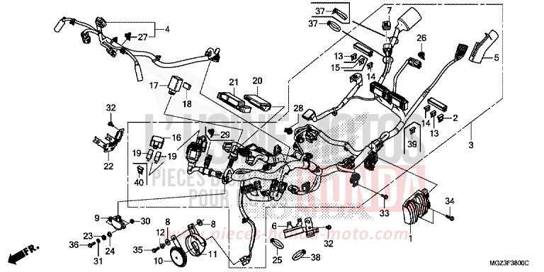 WIRE HARNESS for CBR500R ABS SEAL SILVER METALLIC (NHA14) from 2013